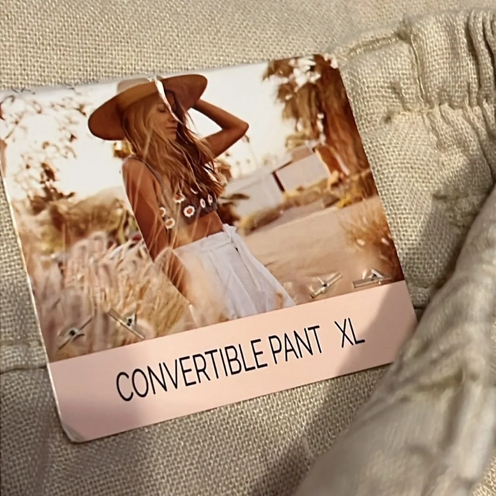 Sincerely Jules Convertible Linen Blend XL Pull on Pants - Picture 7 of 9